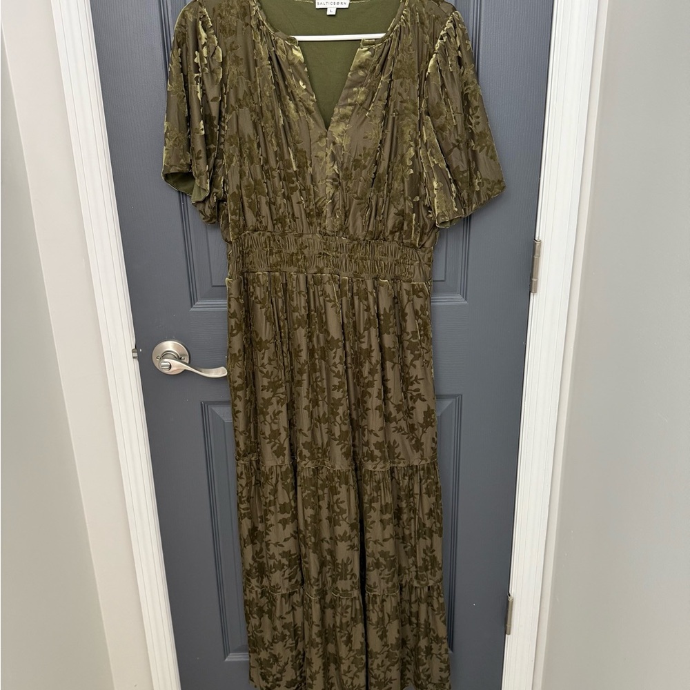 Baltic Born Olive Floral Maxi Dress